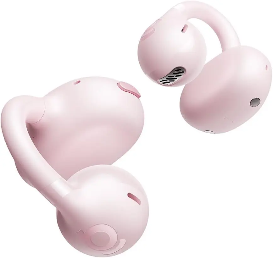 Baseus Bass BC1 Open Ear Earbuds Clip-On Headphones, Open-Ring Comfort with Tri-Curve Snug Clip, Powerful Sound with SuperBass, 4-Mic Clear Calls, IP55 Waterproof, 38H Playtime,back to school,back to school haul