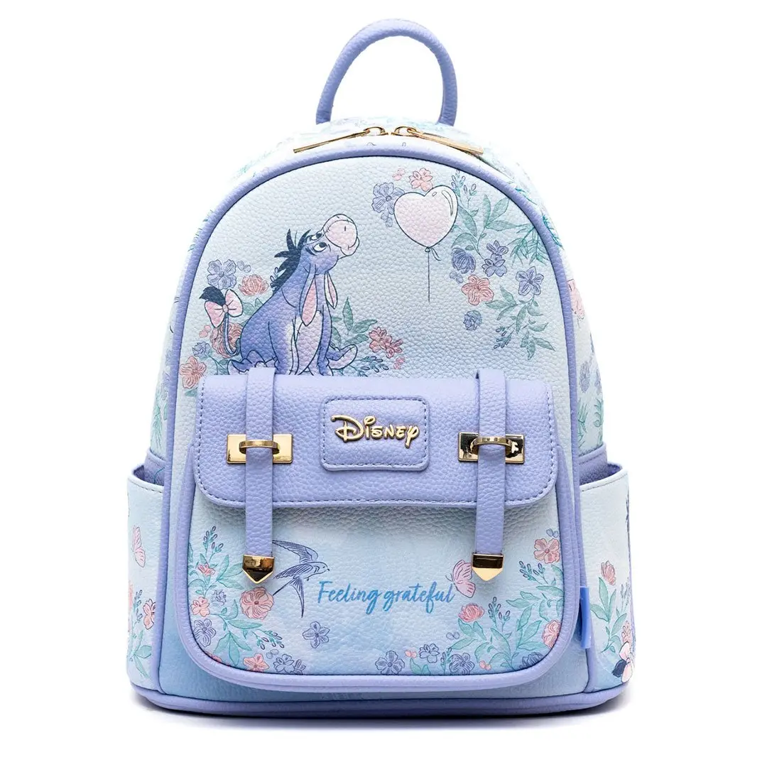 WondaPop Disney Winnie the Pooh Eeyore Mini Backpack, Cute Casual Daypack Backpacks with Multi Pocket Design, Multi Pocket Backpack