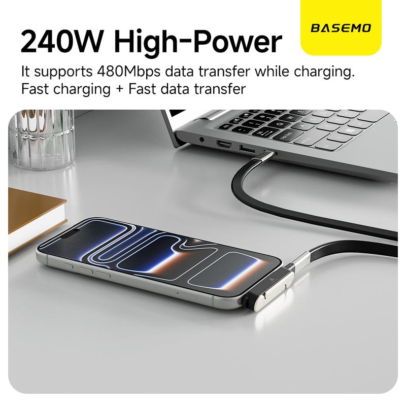 240W Super Fast Charging Silicone Data Cord | Detachable Phone Stand (Landscape/Portrait) | For TV Shows, Short Videos, Mobile Gaming, Sports Matches, Video Calls, Meetings | Fits iPhone Samsung Huawei |  Indoor & Outdoor Use charger portable chargers