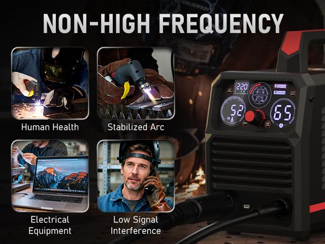 YESWELDER CUT-65DS-PLUS 110/220V Non-HF Plasma Cutter 65Amp | Non-Touch Pilot Arc & Central Connector Torch | 4-in-1 Multi-Functional Metal Cutting Machine with Plate/Grid Cutting, Gouging & Marking