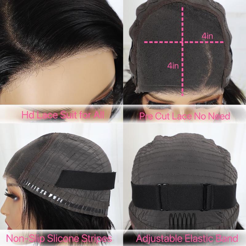 Karlami Curly Pixie Cut Wig Human Hair 4X4 Glueless Wigs HD Lace Short Curly Wigs Wear and Go Glueless Wigs Pre Plucked Pre Cut Short Curly Glueless Wigs Human Hair for Women woman glueless black woman