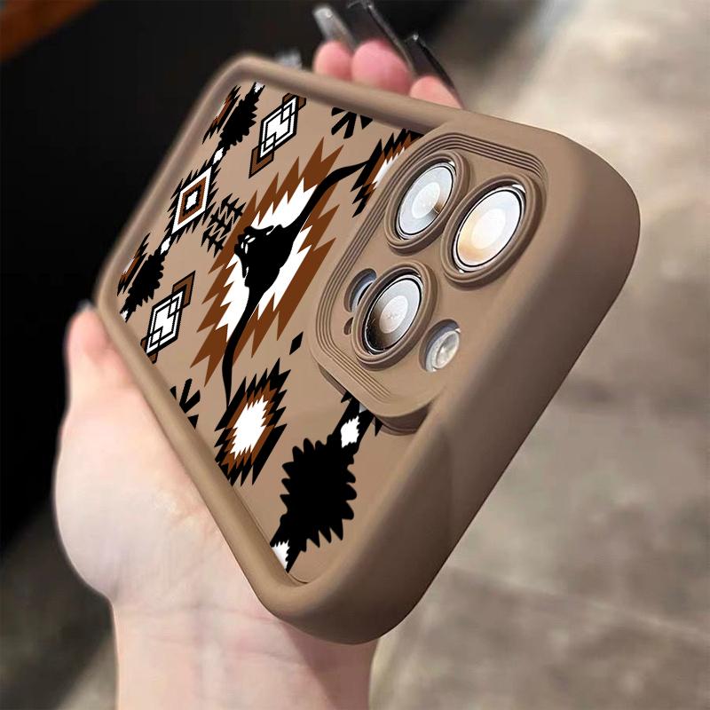 Western style long horn design Phone case for iPhone Samsung Galaxy cases 16Pro Max 16 14 13 12 11 XR XS Plus E S25 S24 S22 S23  Advanced fashion gift Full Body Protection Shockproof TPU Soft Silicone Cover