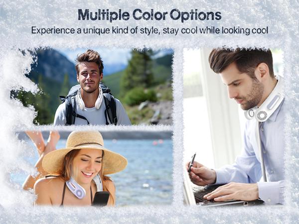 Neck Fan, Hands Free Bladeless Neck Fans Portable Rechargeable, 360° Cooling Neck Fan, 4 Speeds, Quiet, 5200 mAh Battery Operated USB Wearable Personal Fan Gifts for Women, Travel, Outdoor