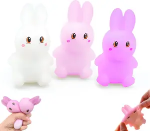 3Pcs Easter Bunny  Color-Changing Animal Fidget Sun-Activated Stress Relief Tool  Sensory Squishy with UV Reactive Design for Work & Study Anxiety Easter Bunny Sculpting Toy