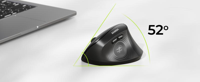 Seenda Ergonomic Mouse Wireless, MOU200 Bluetooth Vertical Mouse - 2.4G & Bluetooth Multi-Device Connectivity Wireless Mice for Windows, Mac OS Computer/PC/Laptop