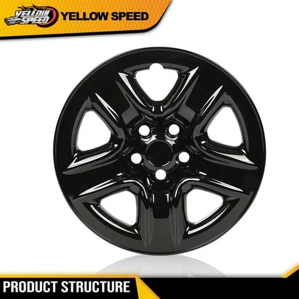 ALLGOOD 1PCS Black 5-Spoke 17in Wheel Hub Cap Cover - 17" Rim Match, 5-Spoke Upgrade Car Accessory, Scratch Guard, Wheel Protection, Rim Replacement Part for 2006-2012 Toyota RAV4