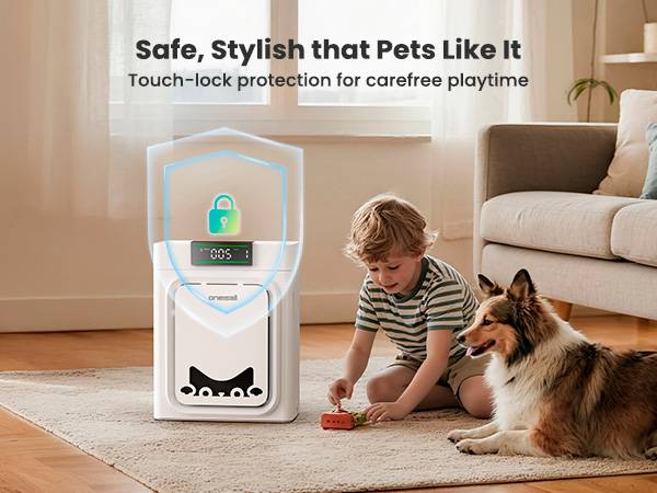 oneisall air purifiers for home pets, 3-in-1 Washable HEPA Filter, Covers up to 2200 Ft², Dual-Sided Filter with 220g Activated Carbon, Pet-Friendly Design – Pet Lock, Allergen Relief & Odor Removal