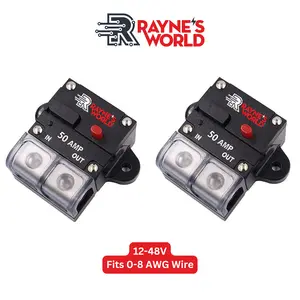 Rayne's World (2 Pack) 50-300 Amp 12-48V DC Circuit Breaker with Dust Covers Fits Up to 0 AWG Wires Removable Insert for Larger Wires