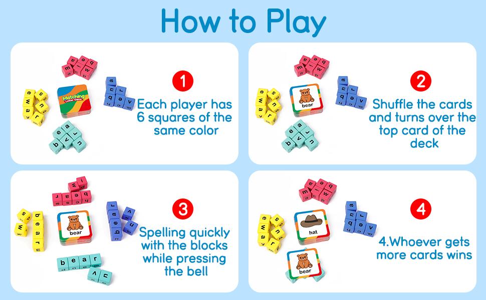 Wood puzzle,Word Race Cube Game, Phonics Matching Games for Kids, Wooden Alphabet Letter Blocks, educational Toy Gift for Kids ，Interactive Letter