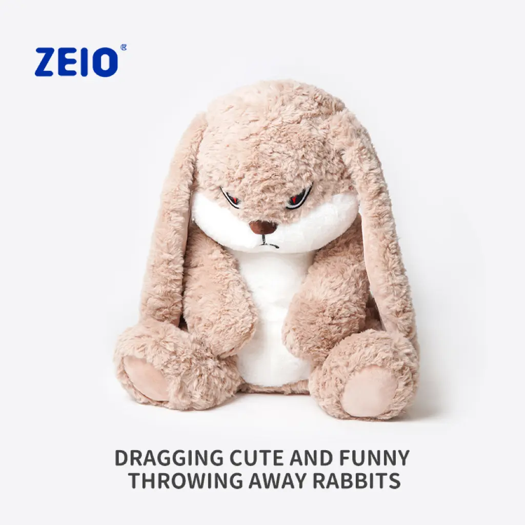 【ZEIO TOYS】Cool drop drop rabbit plush toy doll Cute rabbitdoll doll Holiday gift companion Valentine's Day giftBunny Funny ear Perfect for a Gift (Brown)