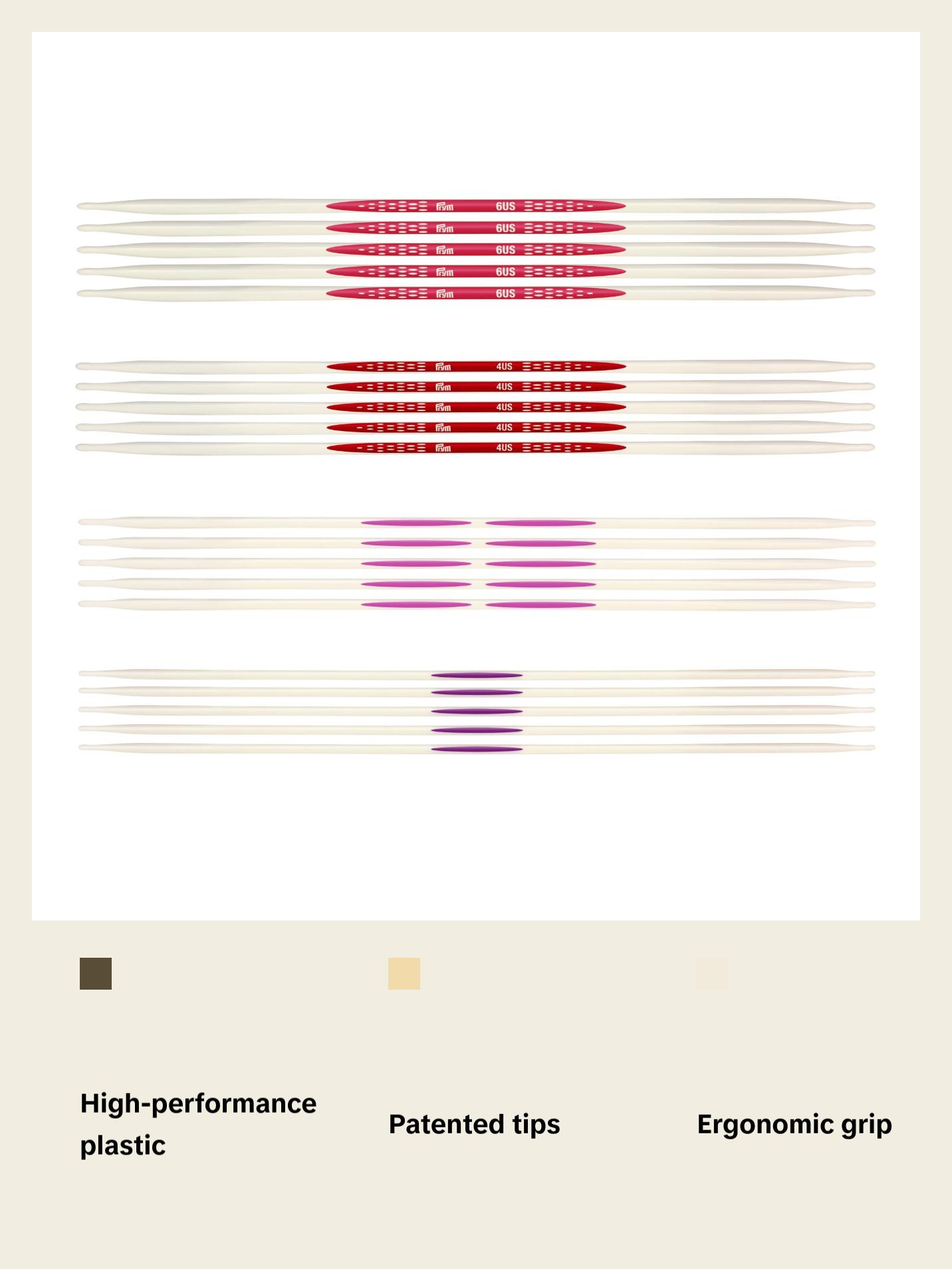 8" Ergonomic Double Point Knitting Needles Set