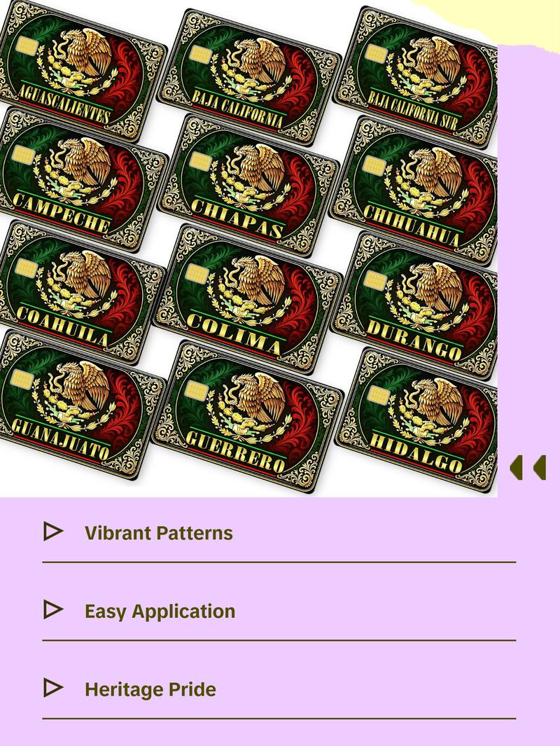 Mexico y Estados Credit Card Skin Waterproof Mexico y Estados Credit Card Skin Waterproof