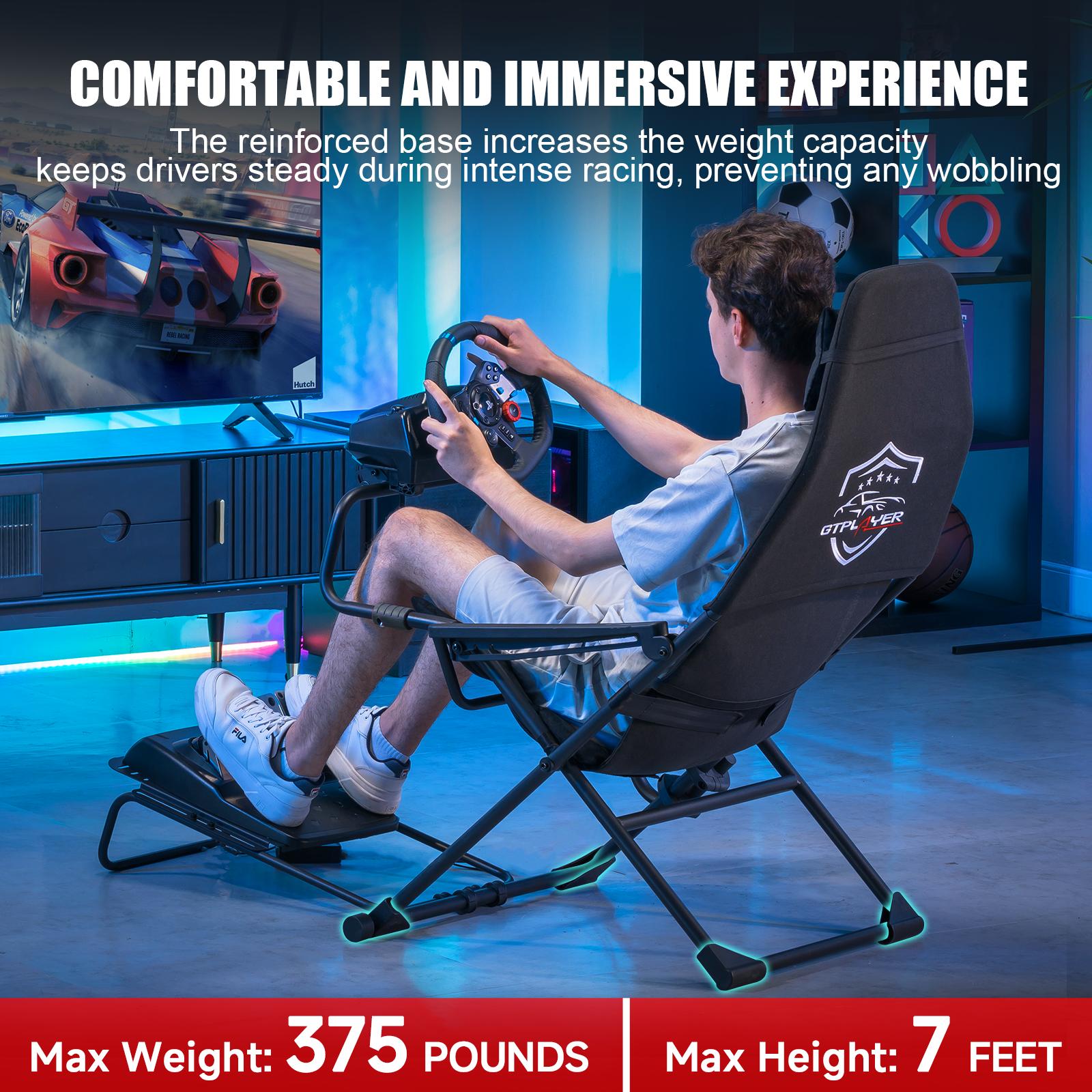 GTPLAYER Sim Racing Wheel Stand for Logitech G25 G27 G29 G920 G923 Thrustmaster T330TS Racing Steering Shifter Mount with Pedals Not Included Wired Gaming Controller