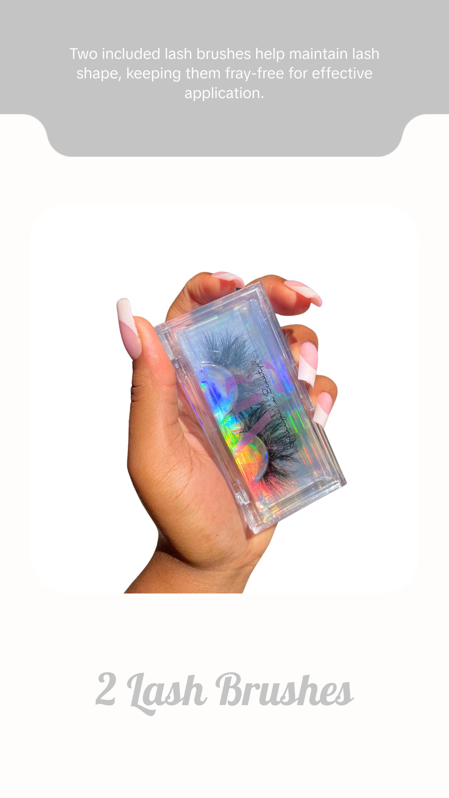 Caribbean Fluffy Mink EyeLashes - 15-25mm Soft Cotton Band with Reusable Hard Case & 2 Lash Brushes for Fluffy and Fresh Look Makeup Cosmetic