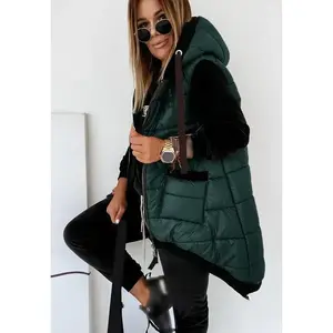 Womens Hooded Puffer Vest Lightweight Zip Up Sleeveless Jackets Padded Gilet With Pockets Womenswear Basic