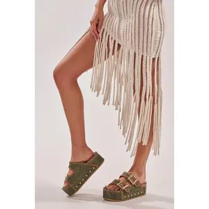 AZALEA WANG OHKAY GREEN FLATFORM STUD EMBELLISHED SLIP ON SANDAL AZALEA WANG OHKAY GREEN FLATFORM STUD EMBELLISHED SLIP ON SANDAL