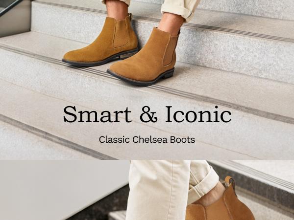 Bruno Marc Men's Timeless Suede Leather Chelsea Boots Comfortable Classic Ankle Boots for Walking Stylish Casual Dress Footwear for Men winter boots boots for fall black boots SpringStatements