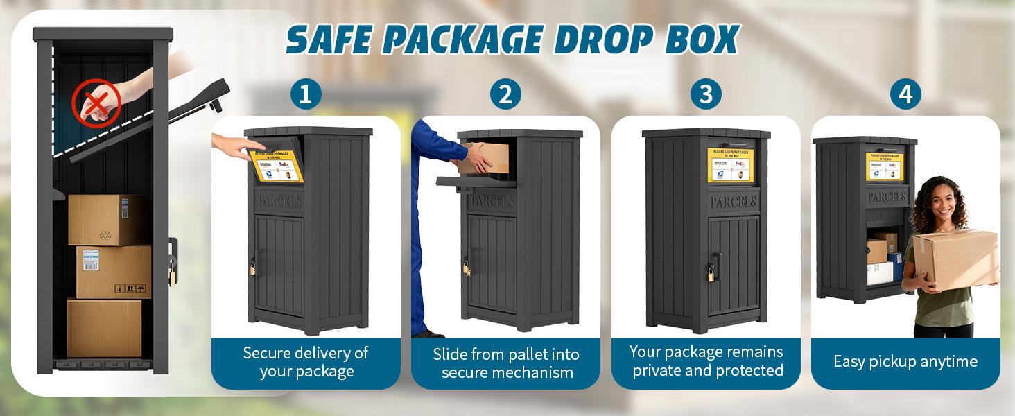 Heavy-Duty Weatherproof Lockable Package Delivery Box – Secure Outdoor ...