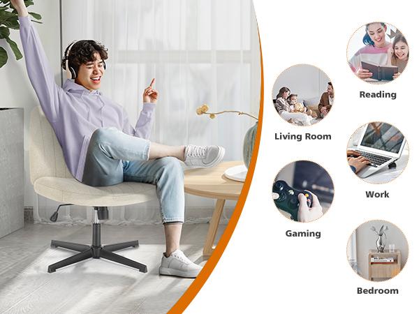 Height Adjustable Criss Cross Chair - Armless Desk Chair No Wheels Cross Legged Office Chair Wide Swivel Home Office Desk Chairs Height Adjustable Criss Cross Chair - Armless Desk Chair No Wheels Cross Legged Office Chair Wide Swivel Home Office Desk Chairs