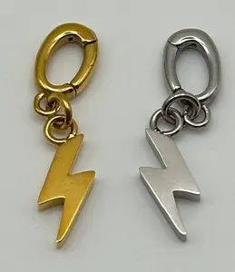 Lightning Bolt Charm Power Within Meaningful Interchangeable Jewelry Gold Silver Waterproof Gift for Her