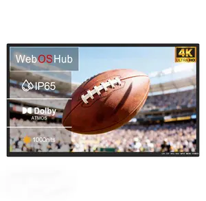 Outdoor TV, 65Inch 4K Outdoor Smart TV, 1000/2500nits High Brightness Outdoor TVs, IP65 Waterproof TV, Voice Assistant Remote, Compatible with Dolby, Wide Viewing Angle Smart TV