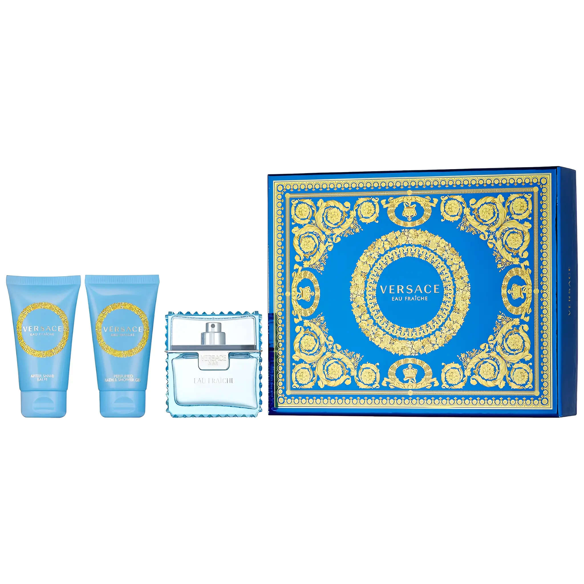 Versace Eau Fraiche for Men 3 Pc Gift Set (1.7 Eau de Toilette Spray + 1.7 Shower Gel + 1.7 After Shave Balm)