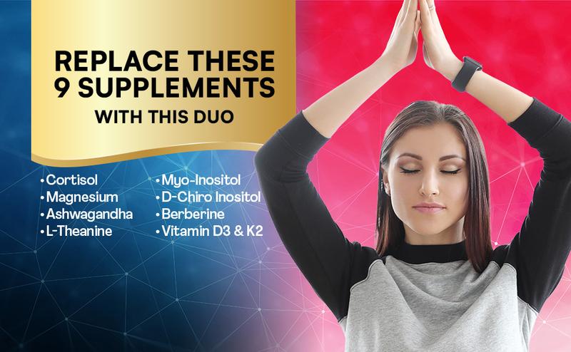 PARROX Soothe & Smooth Bundle - Cortisol and Myo-Inositol All-in-One Supplement - Multivitamin Combo with Extra Strength Ingredients - MADE IN USA