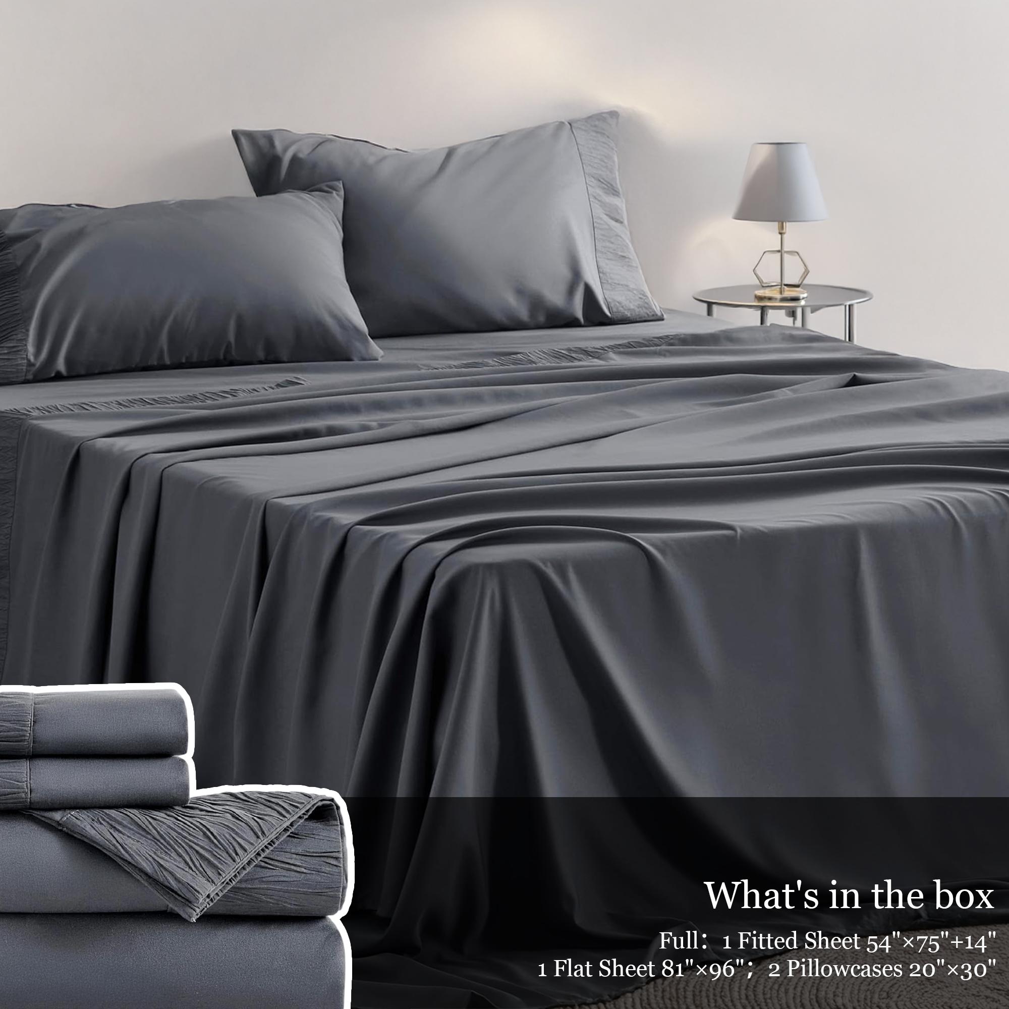 4-Pc Bed Sheets Set - Romantic Embossed Design & Brushed Microfiber  Bed Set- King Bed Sheet & Pillowcases - Upto 14" Deep Pocket Hotel Luxury Queen Sheets