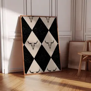 [Sale off up to 50%] [Free ship] Retro Western Poster, Trendy Cowgirl Wall Art, Yallternative Cowboy Poster, Modern Southwestern Decor, Bull Skull Wall Art (No Frame)