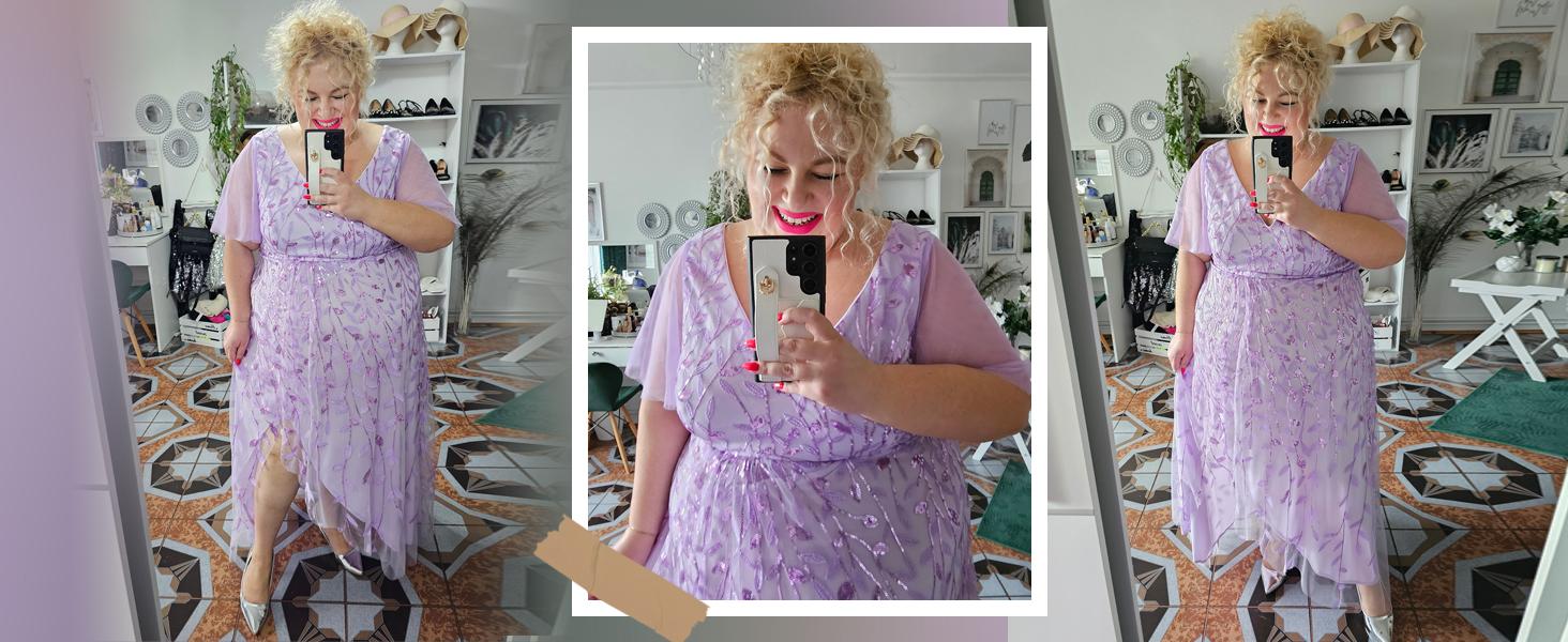 Ever-Pretty Elegance Spring Dress Short Sleeves Sequin High Low V-Neck Midi Formal Evening Dress ,Formal dress,02083 Womenswear