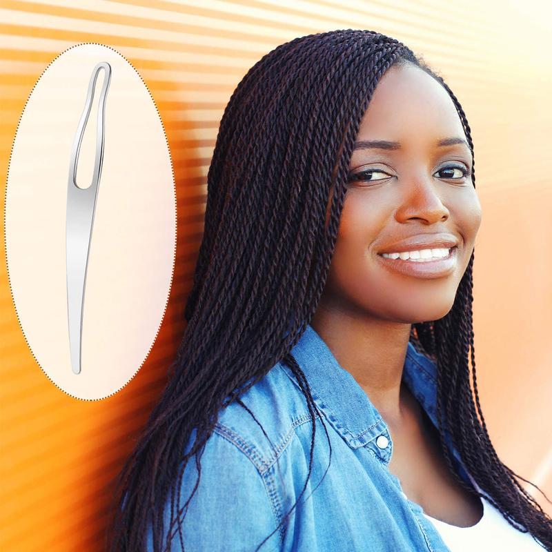 5 Pcs Dreadlock Interlocking Tool for Locs with Metal Box Sisterlock Retighten Tool for Dreadlocks Interlocks Crochet Braiding Hair Tightening Maintaining Extensions AccessorySilver