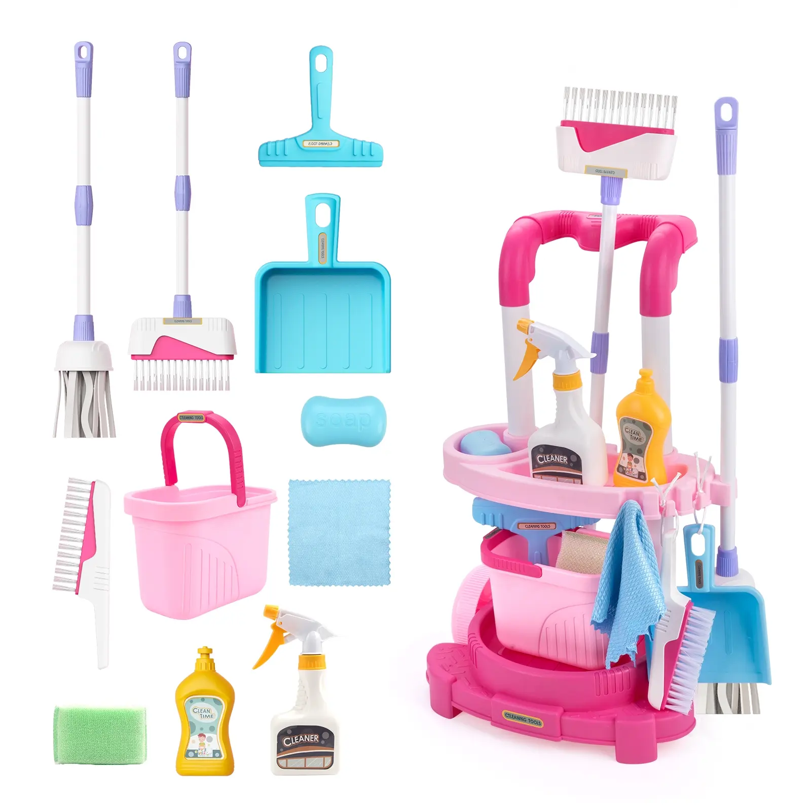 Montessori Learning Pretend Play Cleaning Toy Set for Kids, Cleaning Playset, Toddler Housekeeping Role Play Toy, Educational Gift for Children