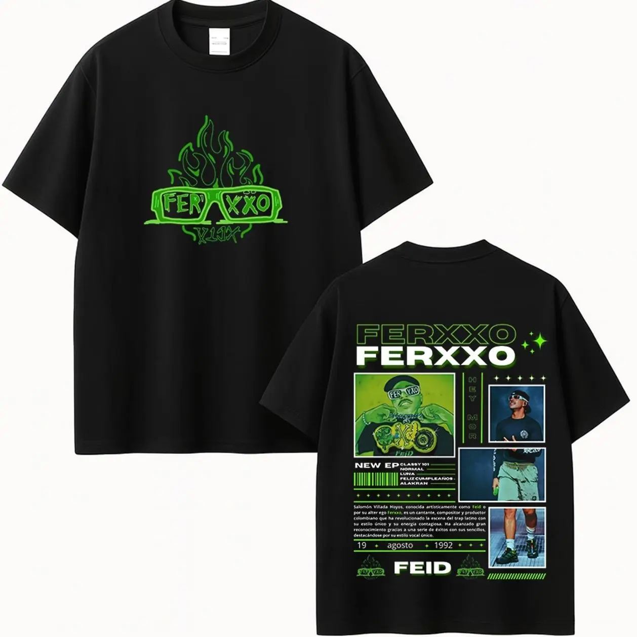 Rapper Feid Ferxxo Tour 2026 Merch T-shirt Mens Women Clothing Fashion Hip Hop T-shirts 100% Cotton 34W