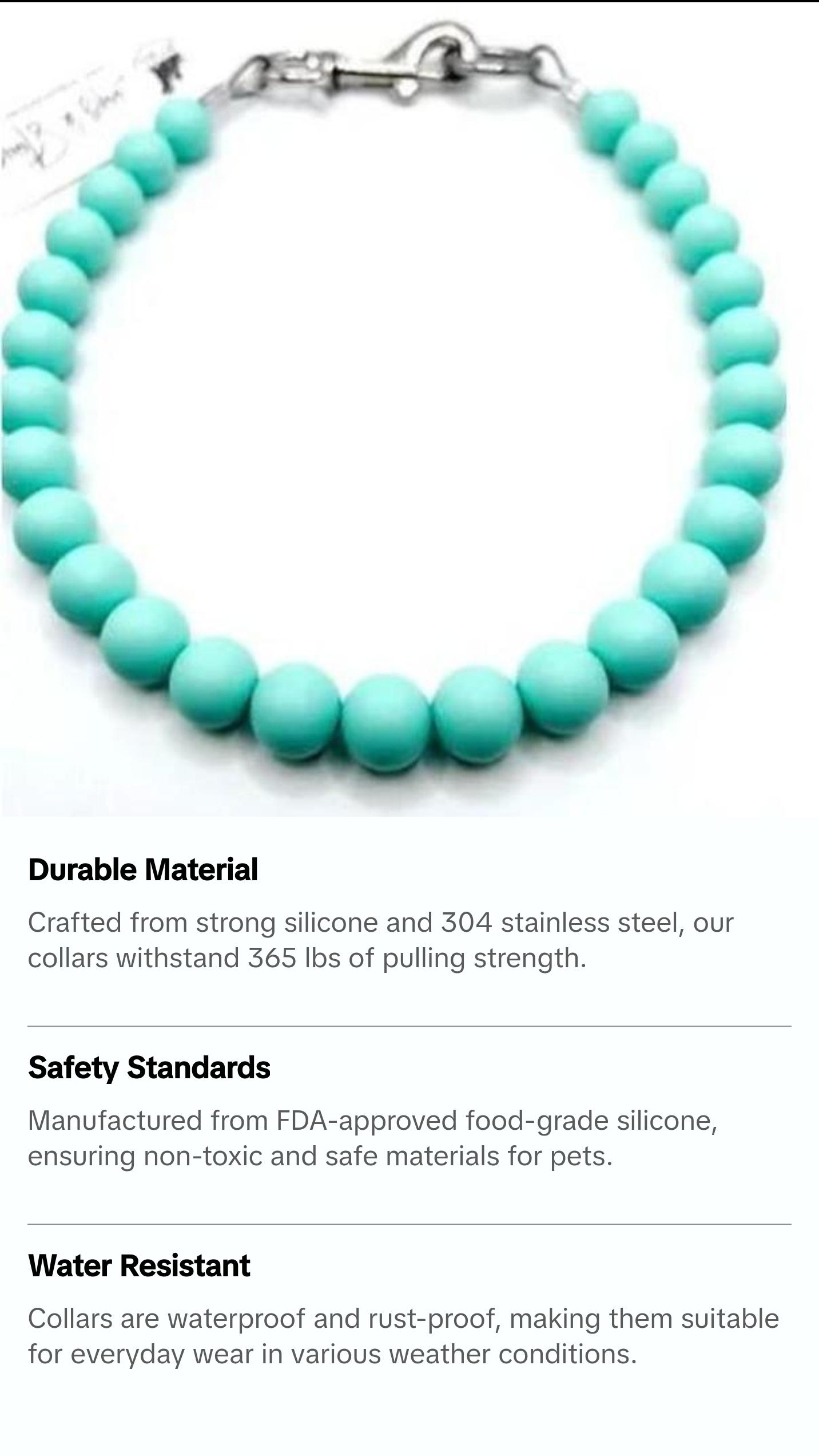Beautiful "Simply Tiffany" Beaded Pet Collar