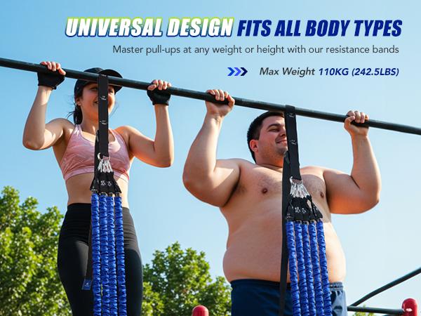 Alongsong Advanced Pull Up Assist Bands Set Heavy-duty 4/5x80lbs Resistance Adjustable Strap & Wide Footplate for Home Gym Outdoor Workout Strength Training Exercise Equipment