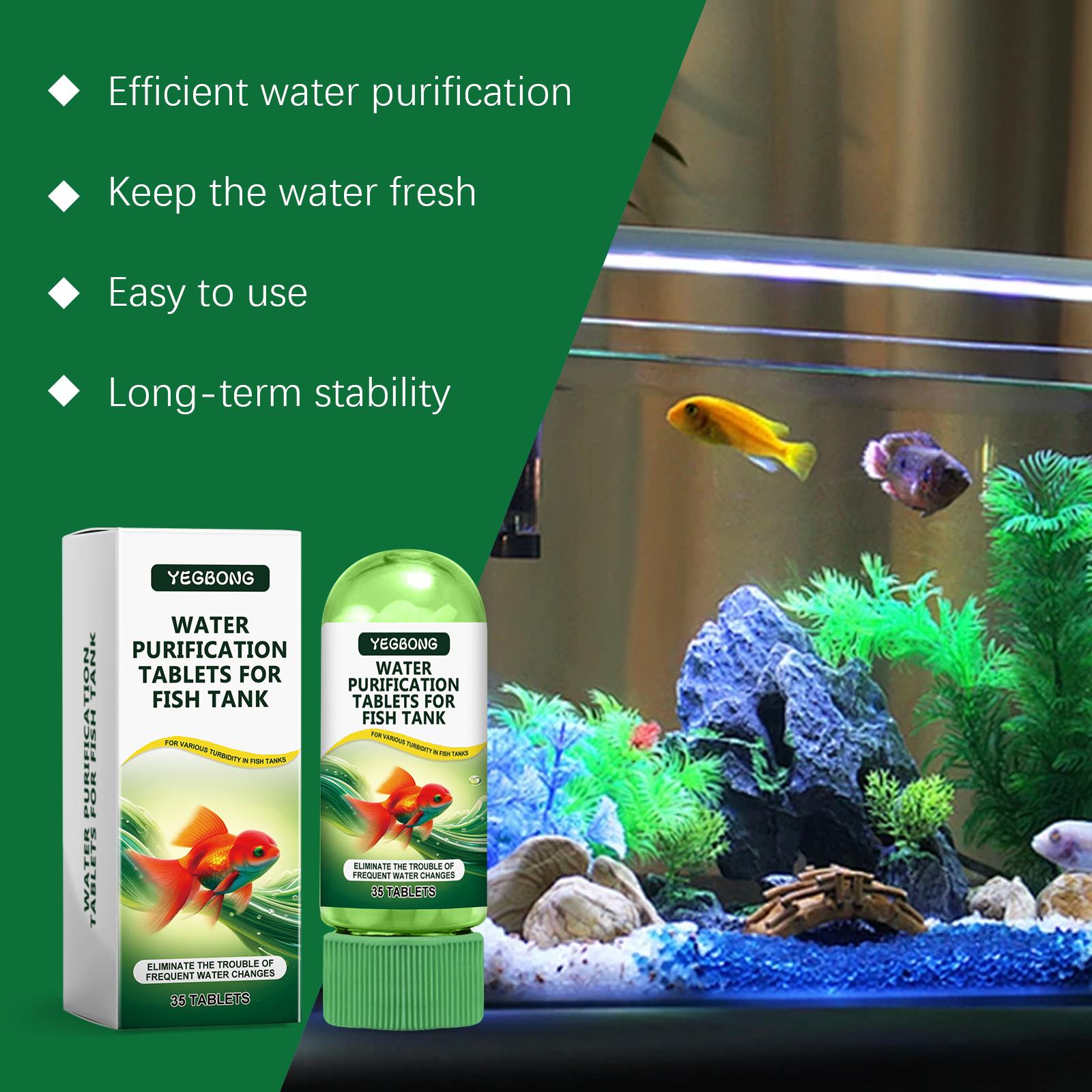Aquarium Water Purification Tablets, Water Quality Dedicated To Clean Deodorizing Algae Stains Sludge Clear Fish Pond Aquarium Water Purification Tablets for Fish Pond Cleaner Eliminates Cloudy Substances Safely Removes Algae Stains Aquarium Water Purification Tablets, Water Quality Dedicated To Clean Deodorizing Algae Stains Sludge Clear Fish Pond Aquarium Water Purification Tablets for Fish Pond Cleaner Eliminates Cloudy Substances Safely Removes Algae Stains