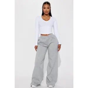 Cassandra Cross Over Lounge Pant - Heather Grey