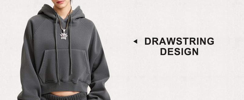 Arssm Women’s Cropped Hoodie – Acid Wash Fleece Lined Oversized Pullover Sweatshirt for Cozy Streetwear & Casual Fall Outfits