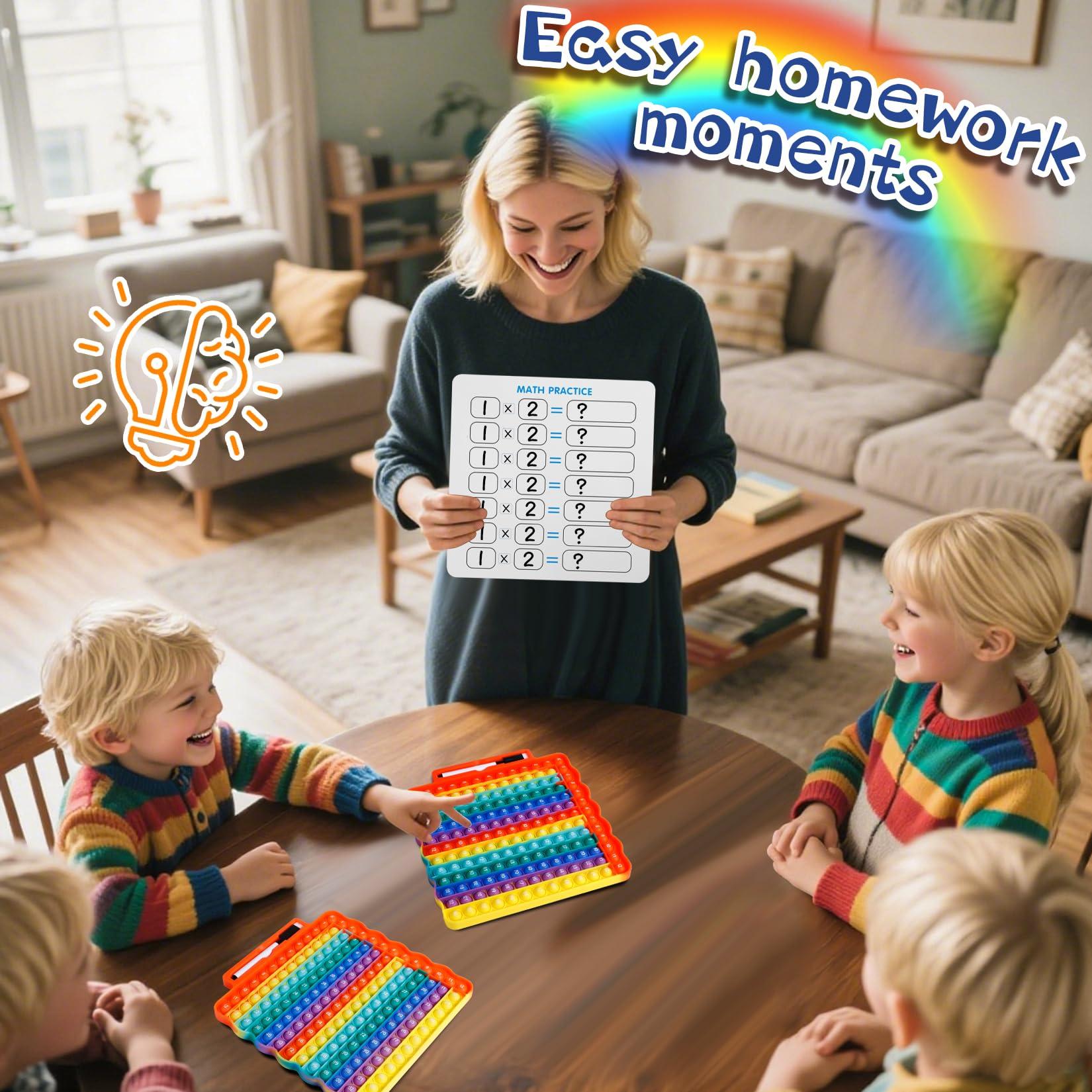 Multiplication Flash Cards Grade 3 Bouncing Stress Relief Toy Multiplication Bounce Cards Learning Educational Tool Educational Math Game Board Includes Marker Pen Multiplication Table 12×12 Math Addition Stress Relief Game Stress Relief Toy