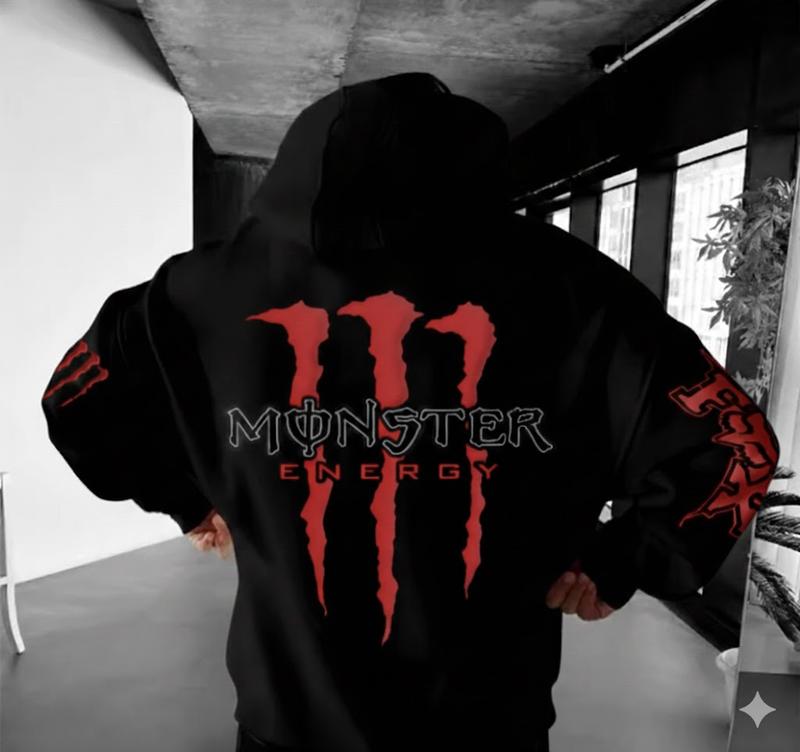 Black and Pink Multicolor Monster Energy Claw Streetwear Racing Crossover Hoodie, Motocross Streetwear, Unisex Casual Pullover, Fullsize S-5XL, Gifts For Men, Lover Car