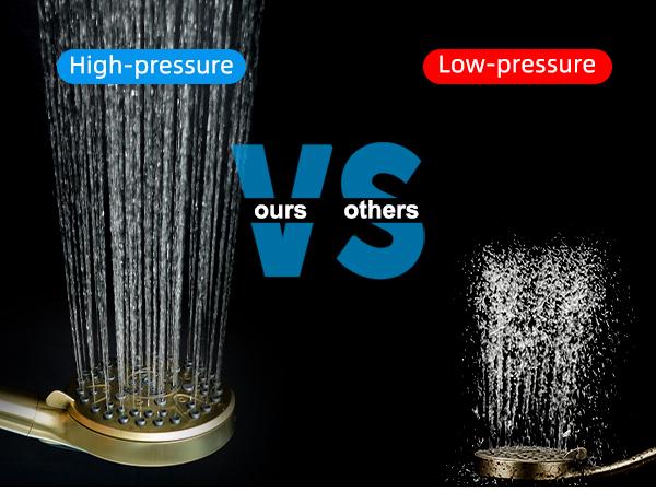 Hibbent cUPC Certified 13'' Shower Head Combo, High Pressure 5 Spray Rainfall Showerhead, 10 Spray Handheld, All Metal Easy Reach 4-way Diverter Arm with Pause Mode, 71'' Hose and Holder, Brushed Gold