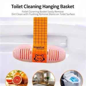 Toilet Bowl Cleaner Hanging Basket, Flush Activated Toilet Cleaning Tablets, Deodorizing Toilet Rim Block for Fresh & Clean Bathroom