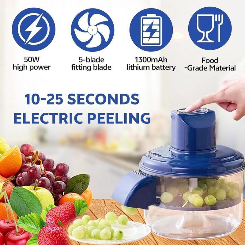 Electric Peeler – Rechargeable Automatic Fruit & Vegetable Skin Remover for Garlic, Grapes, Cherry Tomatoes & Chestnuts – 1300mAh Battery, Type-C Charging, Easy-Use Kitchen Gadget Gift Electric Peeler – Rechargeable Automatic Fruit & Vegetable Skin Remover for Garlic, Grapes, Cherry Tomatoes & Chestnuts – 1300mAh Battery, Type-C Charging, Easy-Use Kitchen Gadget Gift