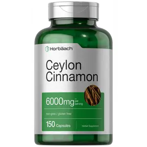 Horbäach Ceylon Cinnamon Capsules | 6000 mg | 150 Count | Non-GMO & Gluten Free Supplement