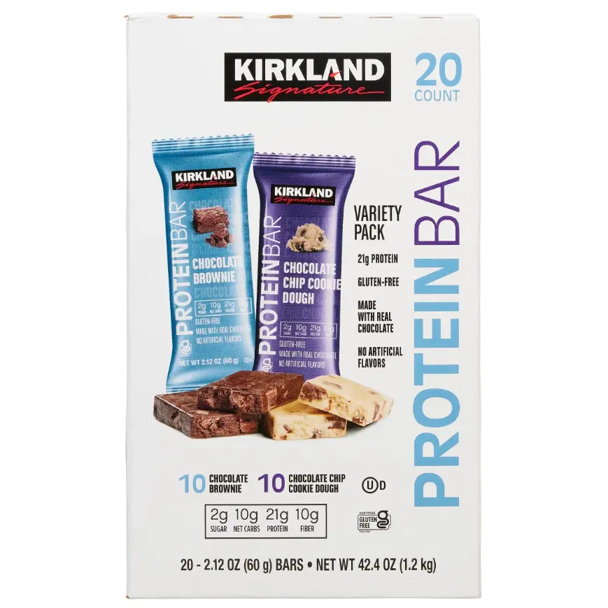 Kirkland Signature Protein Bar, Variety Pack, 2.12 oz, 20-count