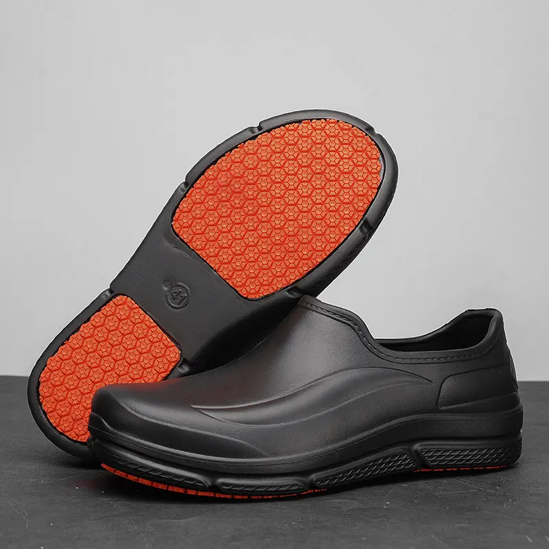 Slip On Synthetic Work Clogs for Men, Thick-Soled Non-Slip Shoes for Outdoors and Kitchen Workwear, Non Slip Shoes For Work, Round Toe