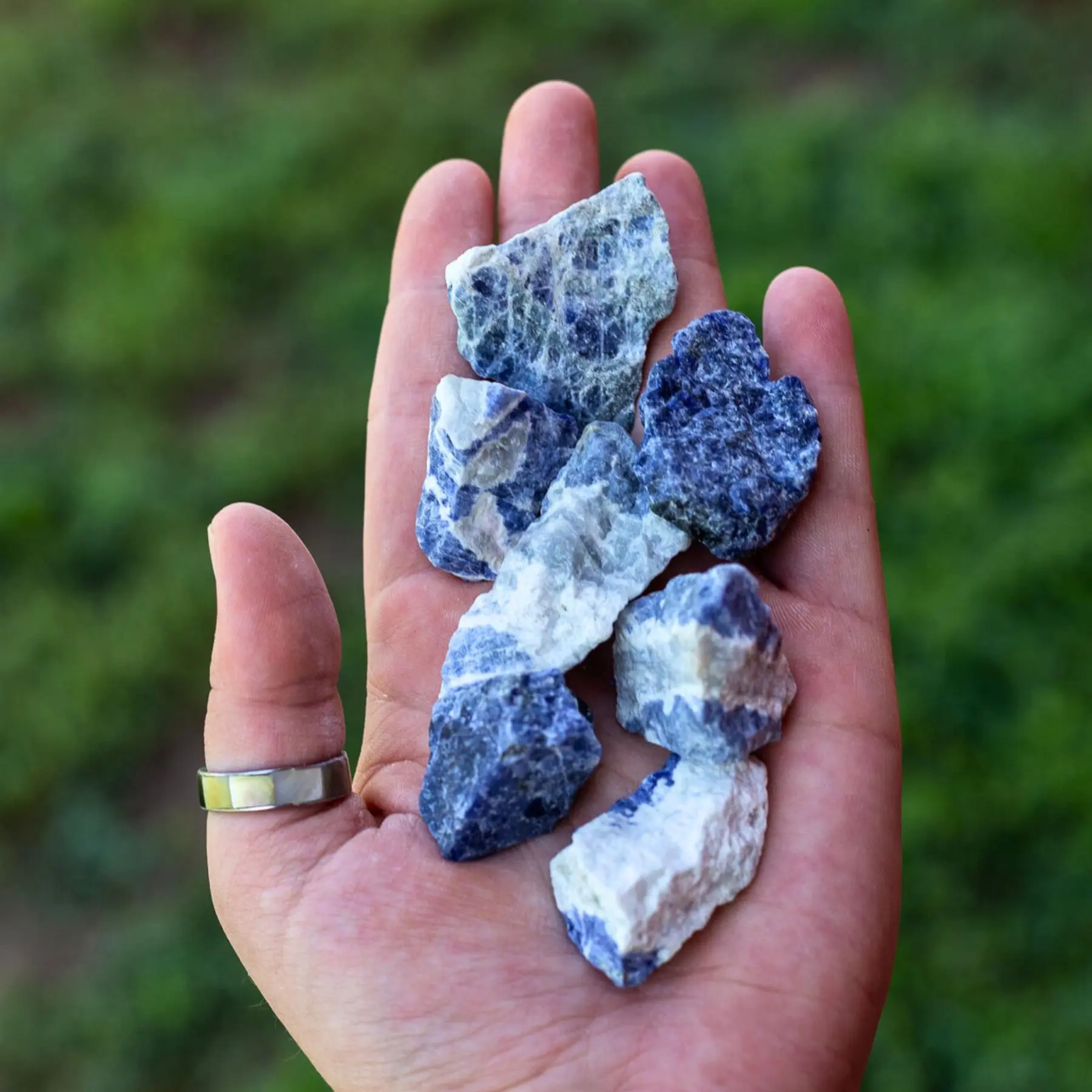 Down To Earth Sodalite Raw 1.5"-2" Rough Pieces for Self-Expression Confidence & Emotional Balance Chakra Healing