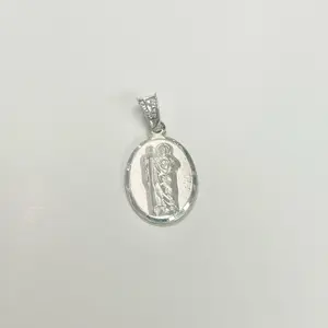 Sterling Silver 925 Small Saint Jude San Judas Tadeo Charm Pendant Religious Jewelry