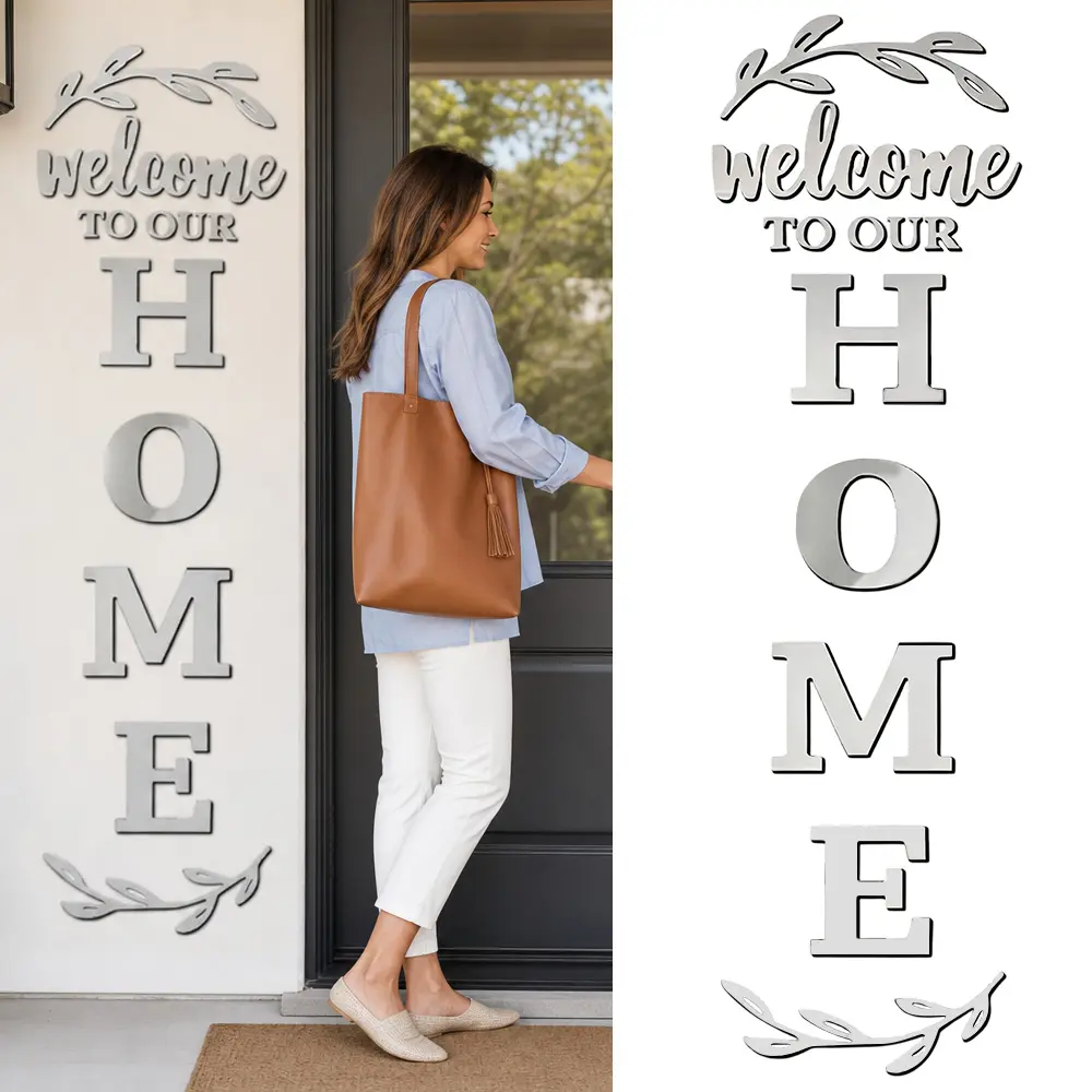 1 set acrylic mirror wall sticker decoration set, self-adhesive wall decoration, installation free, suitable for corridors, lobbies, living rooms, entrances and exits