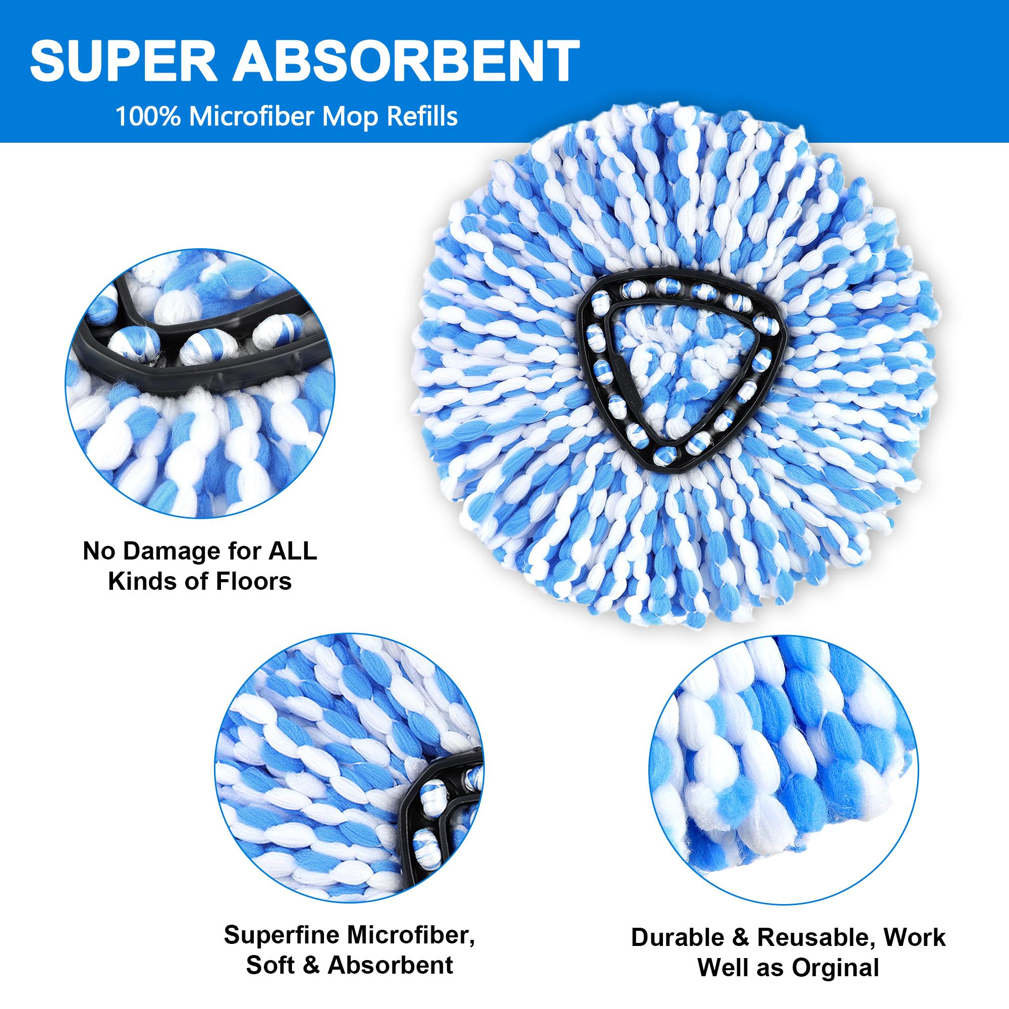 Spin Mop Heads and Scrub Brush Refills Bundles For O-Cedar RinseClean 2 Tank Mop Bucket and Handle NOT Included Suitable Cleaners Pack dealsforyoudays